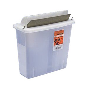 In-Room Sharps Container with Mailbox-Style Lid 5 Quart