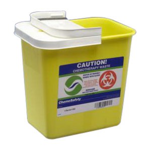 SharpSafety Chemotherapy Containers with Hinged Lid 12 Gallon, Yellow