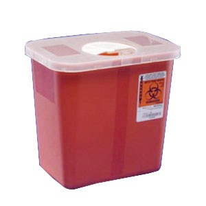 Multi-Purpose Sharps Container with Clear Hinged Lid 2 Gallon
