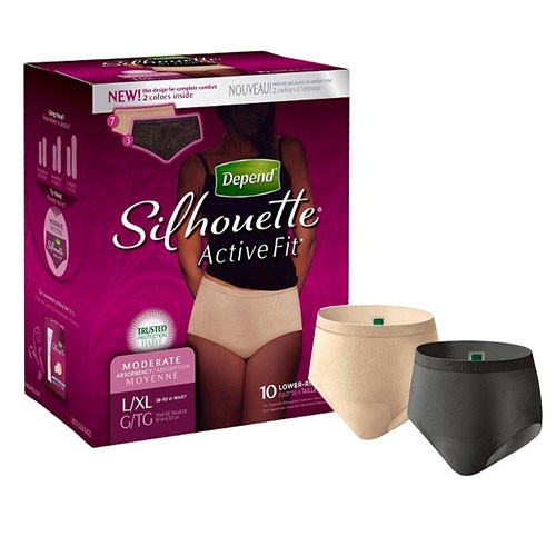 Depend Underwear Silhouette Activefit for Women, Moderate Absorbency, Large/X-Large fits Waist 38-50