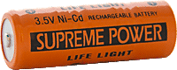 3.5V Nickel-Cad Rechargeable Battery, Orange