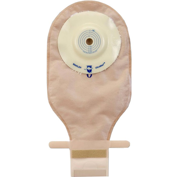 Ultramax Drainable Flat Pouch Cut To Fit Stoma With Opaque Backing