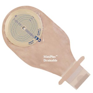 "Max Plus Flat Ileo Drain Pouch with Filter, 3-1/4"" Cut-To-Fit, Opaque"