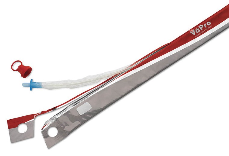 VaPro Touch Free Hydrophilic Coude Intermittent Catheter, Standard with Tip 14 Fr 16"