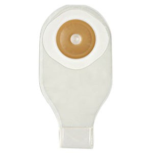 "Nu-Flex 1-Piece Adult Drainable Pouch Precut Deep Convex 3/4"" x 1-1/2"" Oval"