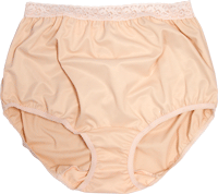 "OPTIONS Ladies' Basic with Built-In Barrier/Support, Soft Pink, Dual Stoma, Large 8-9, Hips 41"" - 