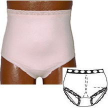 OPTIONS Ladies' Basic with Built-In Barrier/Support, Soft Pink, Center Stoma, XX-Large 11-12, Hips 4