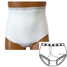 OPTIONS Ladies' Basic with Built-In Barrier/Support, Soft Pink, Right-Side Stoma, X-Small