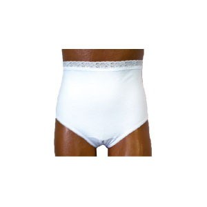 OPTIONS Split-Cotton Crotch with Built-In Barrier/Support, White, Dual Stoma, Small 4-5, Hips 33" - 