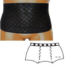 OPTIONS Ladies Brief with Open Crotch and Built-In Barrier/Support, Black, Dual Stoma, Small 4-5