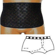 "OPTIONS Split-Lace Crotch with Built-In Barrier/Support, Soft Pink, Right-Side Stoma, Large 8-9, Hi