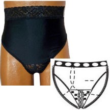 "OPTIONS Split-Cotton Crotch with Built-In Barrier/Support, White, Right-Side Stoma, Large 8-9, Hips