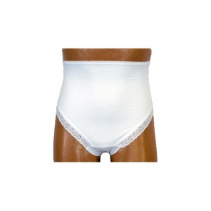 Ostomy Support Barrier Brief 880 with Snaps, White, Left, Size 8/9, Large