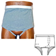 OPTIONS Men's Backless with Built-In Barrier/Support, Gray, Left-Side Stoma, Large 40-42