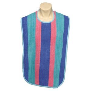 "Adult Bib with Velcro Closure, Multi-Striped, 18"" x 34"""