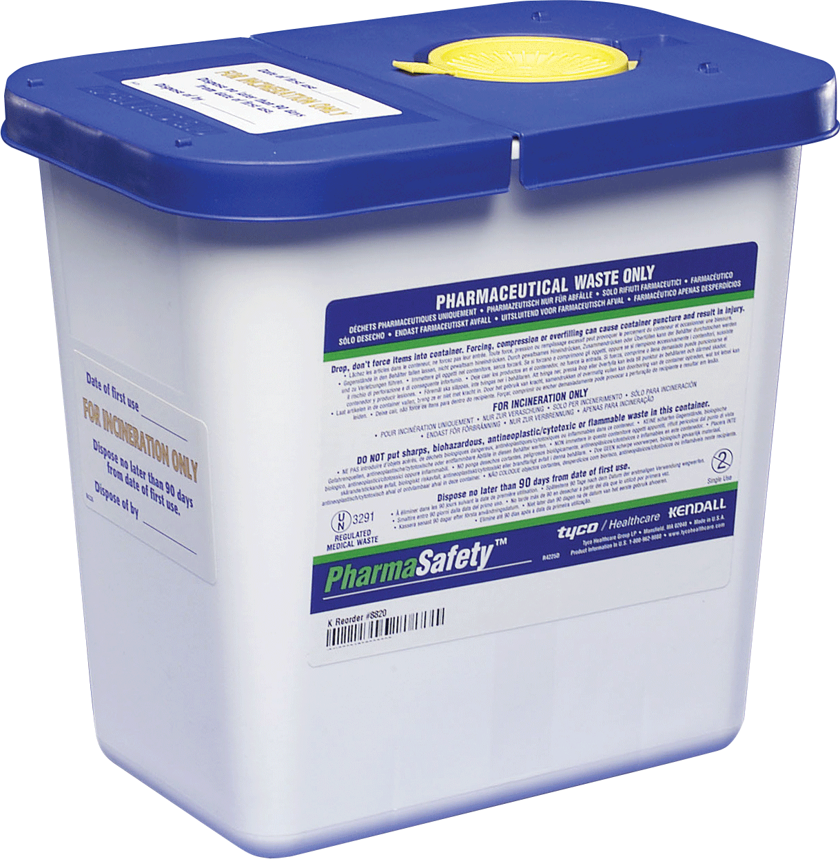 PharmaSafety Sharps Disposal Gasket Container 2-Gallon
