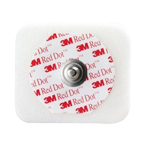 Red Dot Monitoring Electrode with Foam Tape and Sticky Gel 4 cm x 3-1/2 cm, Radiopaque