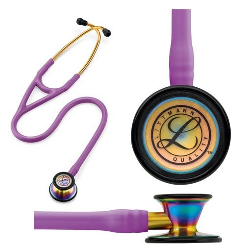 Littmann Cardiology III Stethoscope, Rainbow-Finish Chestpiece, Lavender Tube, 27"