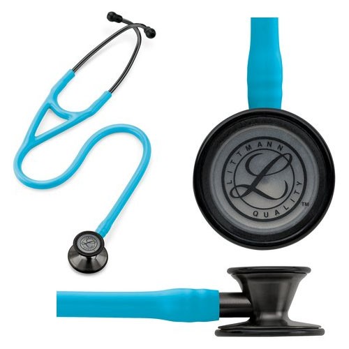 "Littmann Cardiology III Stethoscope, Smoke-Finish Chestpiece, Turquoise Tube, 27"""