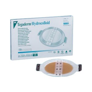 "Tegaderm Hydrocolloid Dressing with Outer Clear Adhesive 5-1/8"" x 6"" Oval"