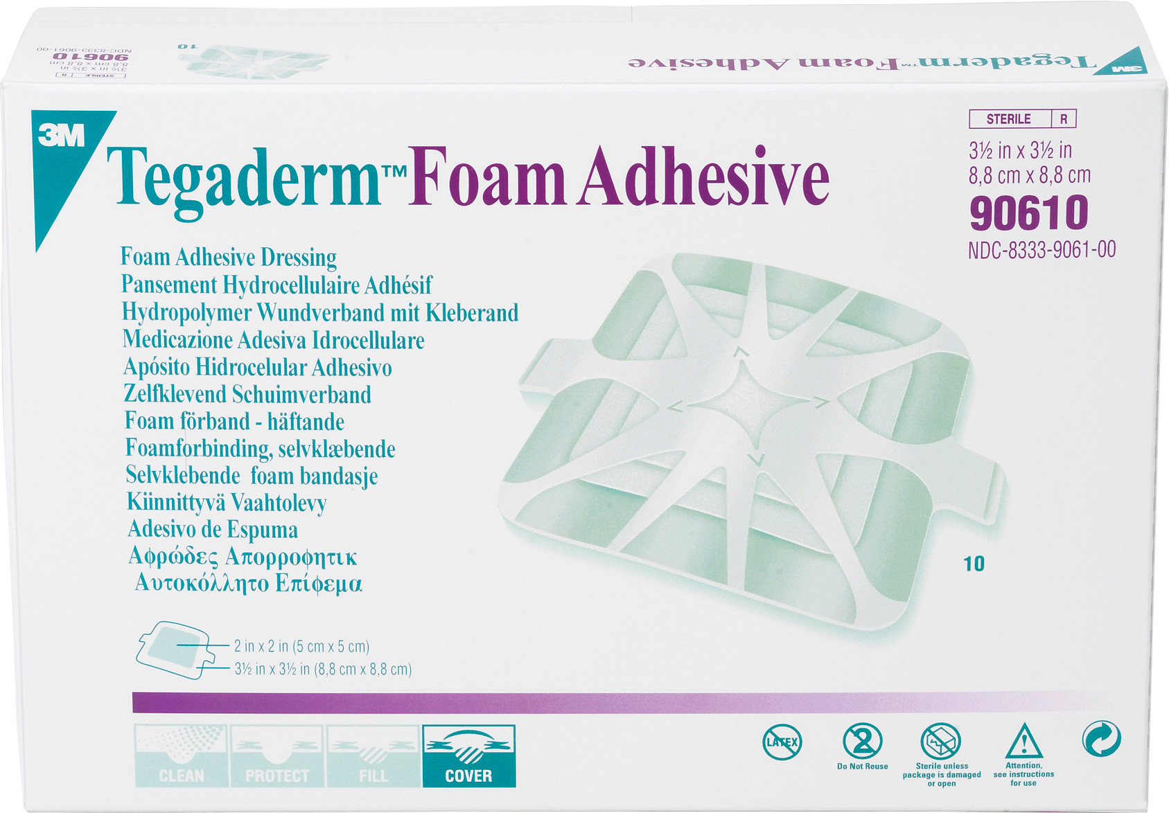 "Tegaderm High Performance Adhesive Foam Dressing 3-1/2"" x 3-1/2"""
