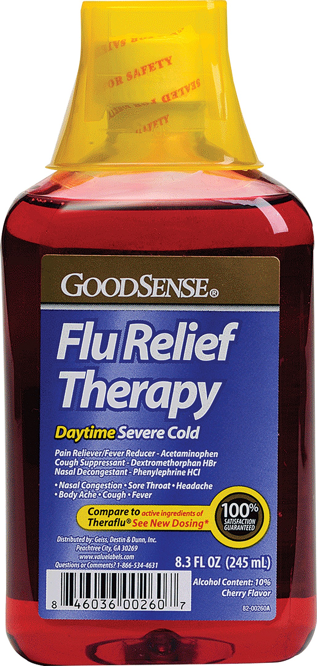 Daytime Flu Relief and Severe Cold Liquid, 8.3 oz., Cherry