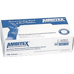 AMBITEX Large Powder-Free Nitrile Exam Gloves, Blue