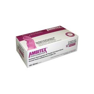 AMBITEX Non-Sterile Powder-Free Vinyl Supreme XP Exam Glove Medium, Cream