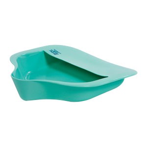 "Bariatric Bed Pan with Anti-splash 15"" x 14-1/4"" W x 3"" H, Mint Green, Plastic"