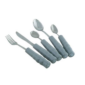 Weighted Handle Fork 1" dia., Grey, Stainless Steel