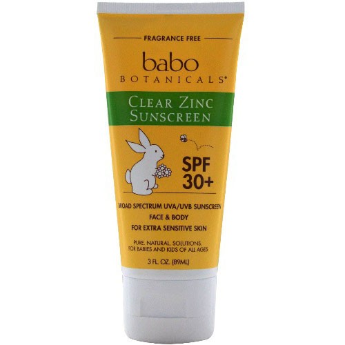 Babo Botanicals Clear Zinc Fragrance Free Sunscreen SPF 30, 3 oz