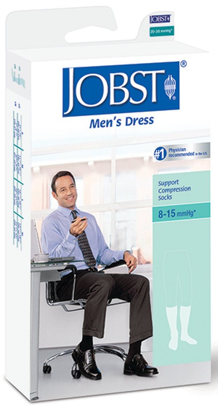 Men's Dress Supportwear Knee-High Compression Socks Large, Black