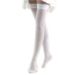Anti-Embolism Thigh-High Elastic Stockings Small Short, White