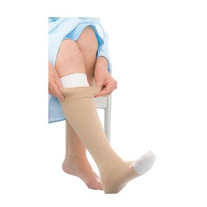UlcerCare Knee-High Compression Stockings with Liner, 3X-Large, Beige