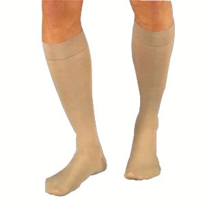 Relief Knee-High Moderate Compression Stockings X-Large Full Calf, Silky Beige