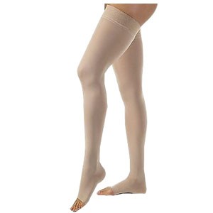 Relief Thigh-High with Silicone Border, 15-20, Open, Beige, Small