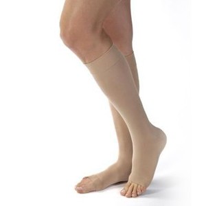 Knee-High Firm Opaque Compression Stockings in Petite Medium, Natural