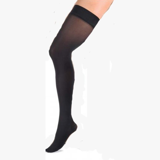 UltraSheer Thigh-High with Silicone Dot Band, 30-40, Medium, Closed, Classic Black