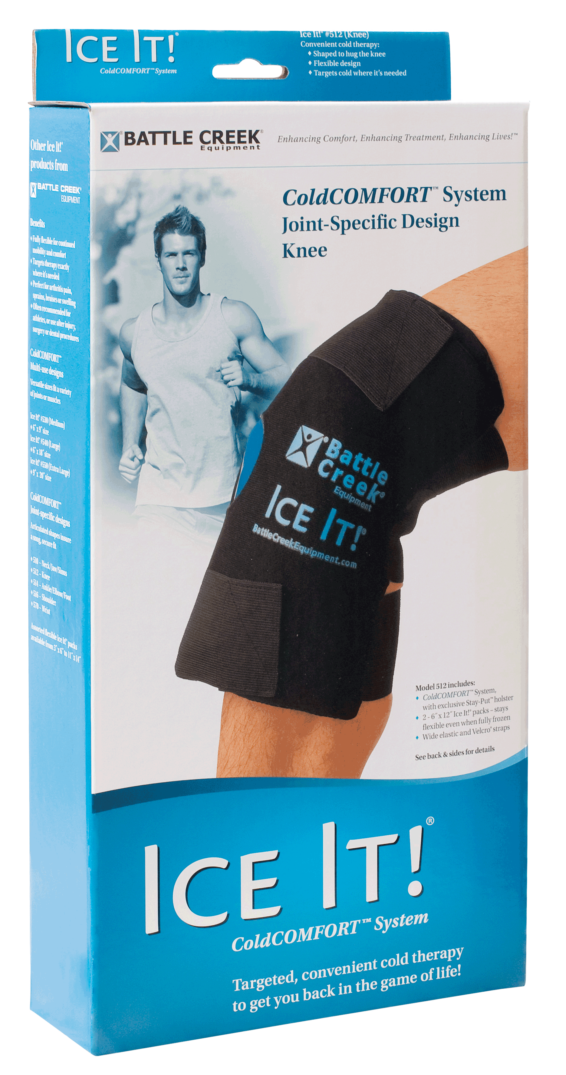 "The Ice It  ColdCOMFORT Knee System, 12"" x 13"""