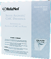 ReliaMed Silver Alginate/CMC Dressings 6" x 6" Pad