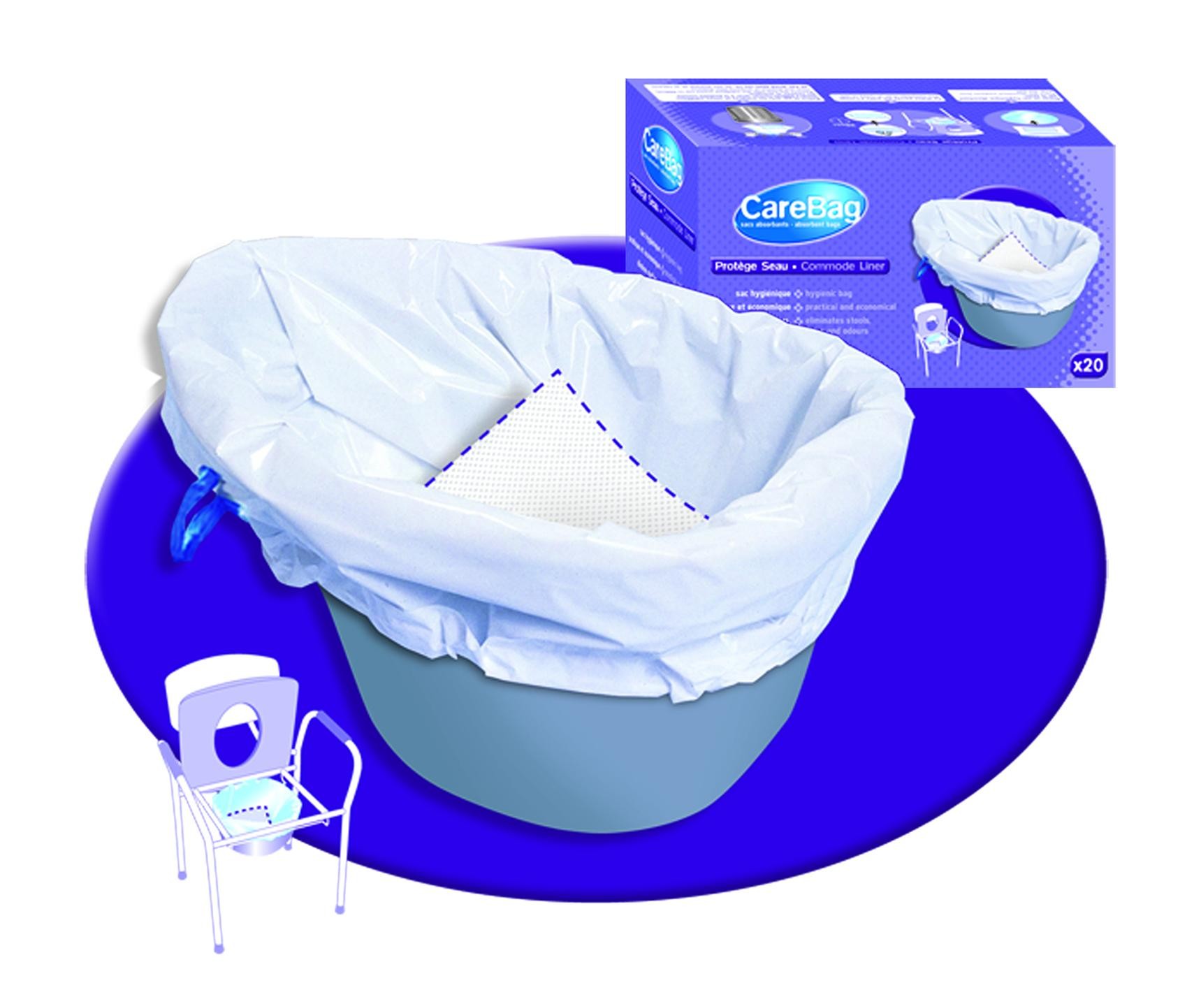 Carebag Oxo-Biodegradable Commode Liner with Super Absorbent Pad