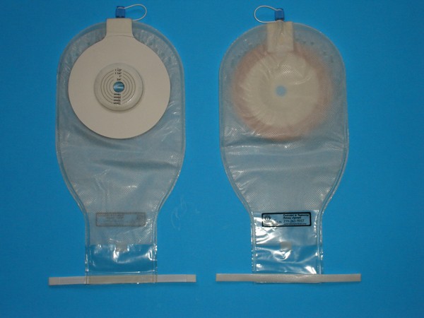 EZ Clean Drainable One Piece Pouch with Attached Wafer, Convex, Clear