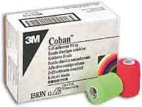 "Coban Non-Sterile Self-Adherent Wrap 3"" x 5 yds., Bright Color Assortment"