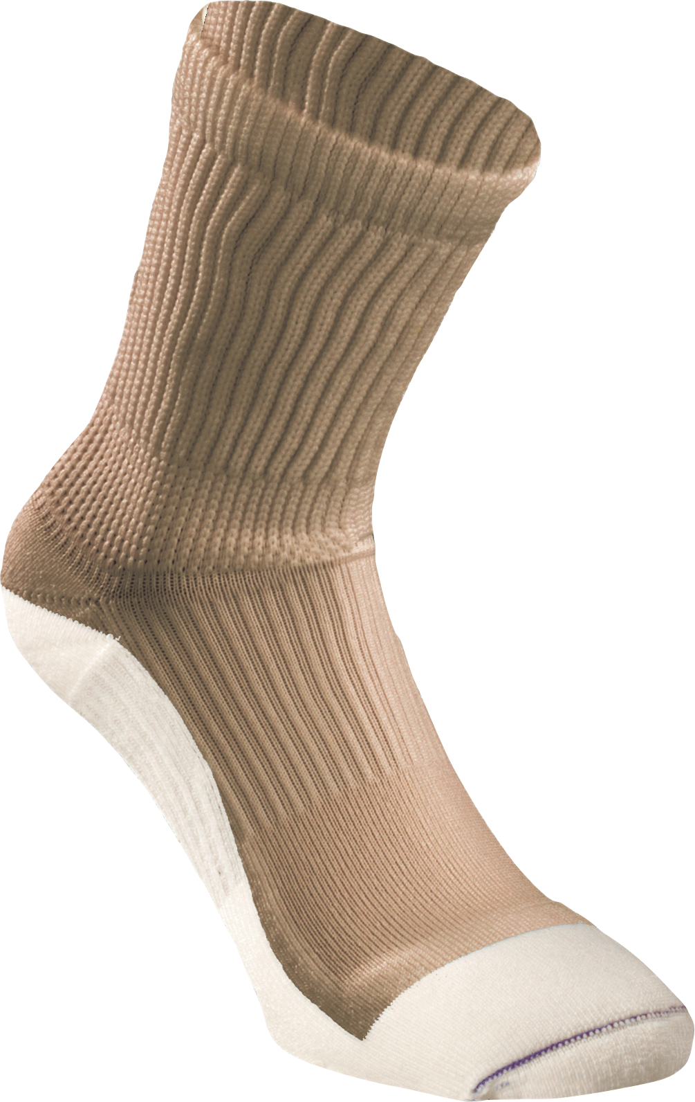 Euros RX Diabetic Crew Socks, Large, Khaki with White