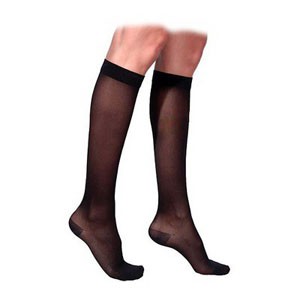 Health Support Vascular Hosiery 15-20 mmHg, Knee Length, Sheer, Black, Short Size C