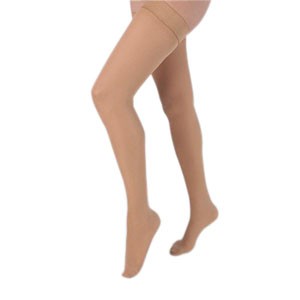 Health Support Vascular Hosiery 20-30 mmHg, Full Length Thigh, Closed Toe, Sheer, Beige, Regular Siz