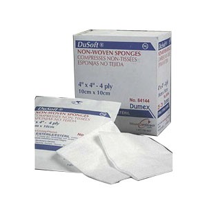 "Dusoft Sterile Non-Woven Drain Sponge 2"" x 2"", 4-Ply"