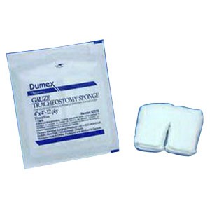 "Non-Woven Sterile Tracheostomy/Drain Sponge 4"" x 4"", 6-Ply"