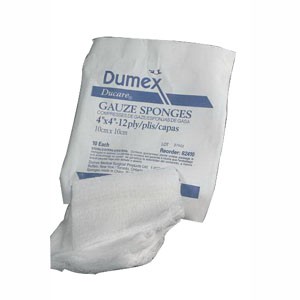 "Ducare Non-Sterile Woven Gauze Sponge 2"" x 2"", 12-Ply"