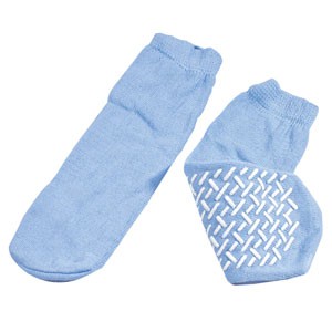 Soft Sole Slipper Socks, Large, Sky Blue